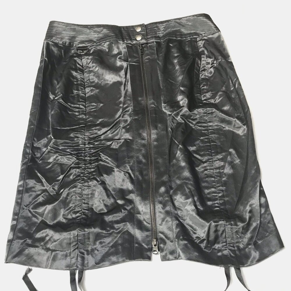 Vintage Y2K Bebe Skirt Womens 10 Metallic Ruched Rave Club Disco McBling Party - Picture 4 of 16